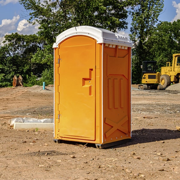 how often are the porta potties cleaned and serviced during a rental period in Schaller